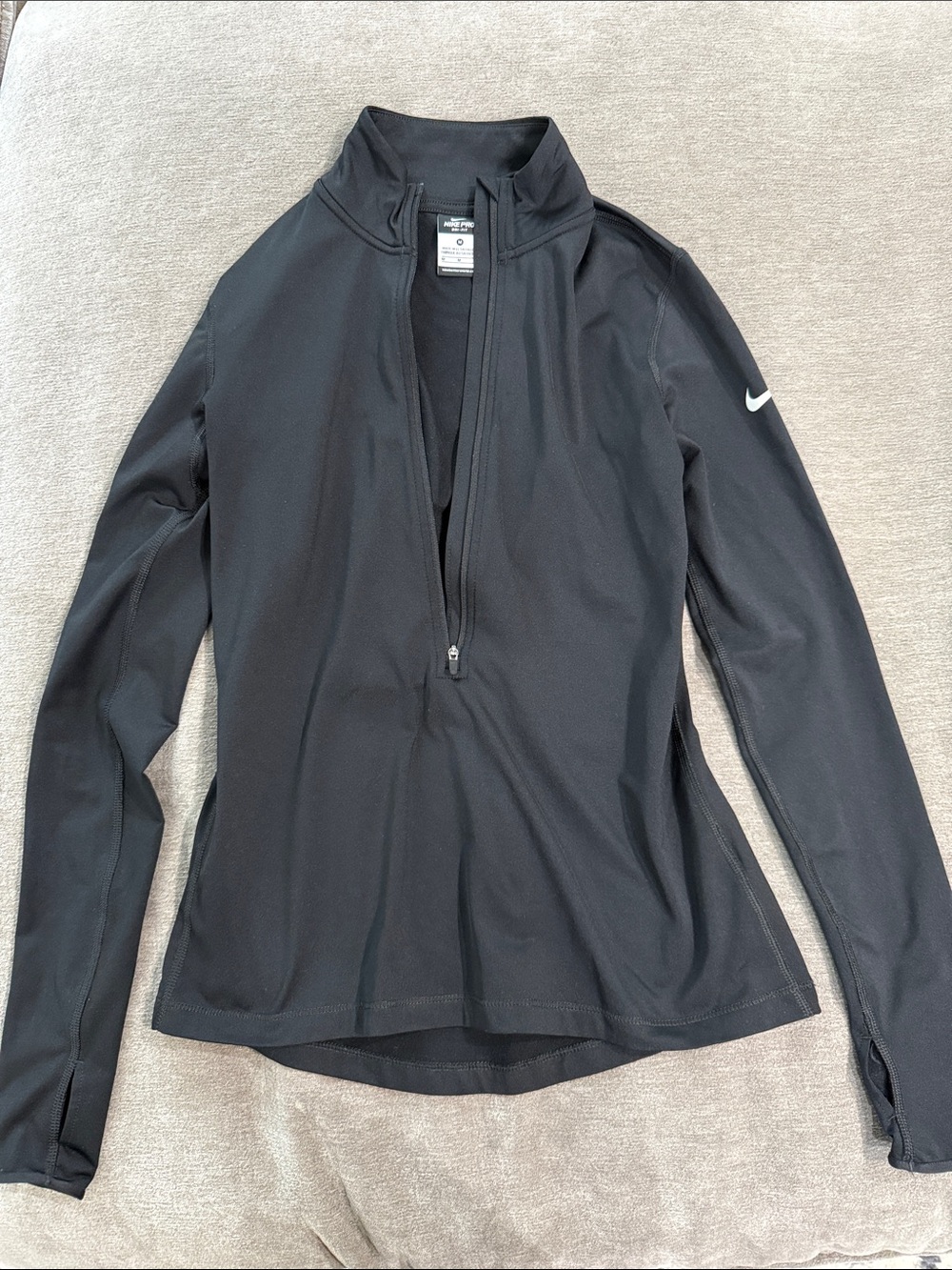 Nike Pro Black Half-Zip Athletic Top Sz M